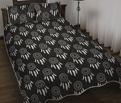 Black And White Dream Catcher Print Quilt Bed Set