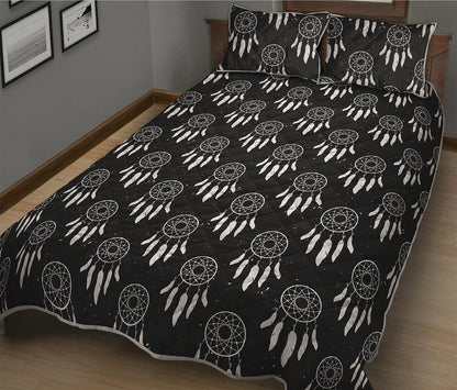 Black And White Dream Catcher Print Quilt Bed Set