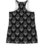 Black And White Dream Catcher Print Women's Racerback Tank Top