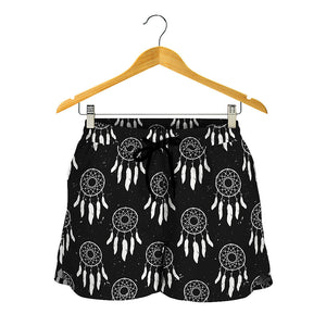 Black And White Dream Catcher Print Women's Shorts