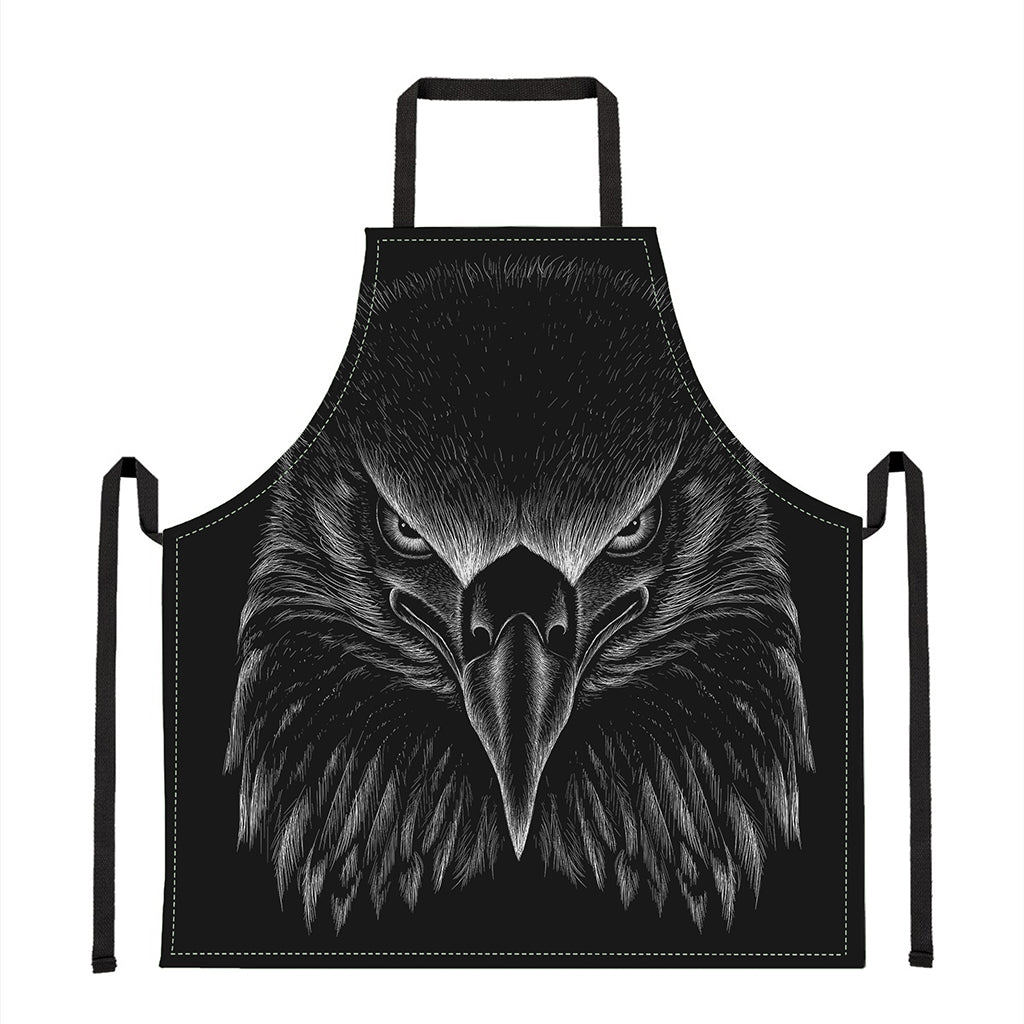 Black And White Eagle Print Apron