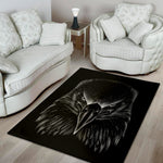 Black And White Eagle Print Area Rug
