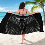 Black And White Eagle Print Beach Sarong Wrap