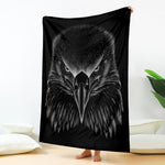 Black And White Eagle Print Blanket