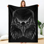 Black And White Eagle Print Blanket