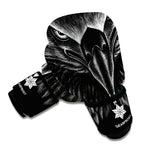 Black And White Eagle Print Boxing Gloves