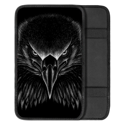 Black And White Eagle Print Car Center Console Cover
