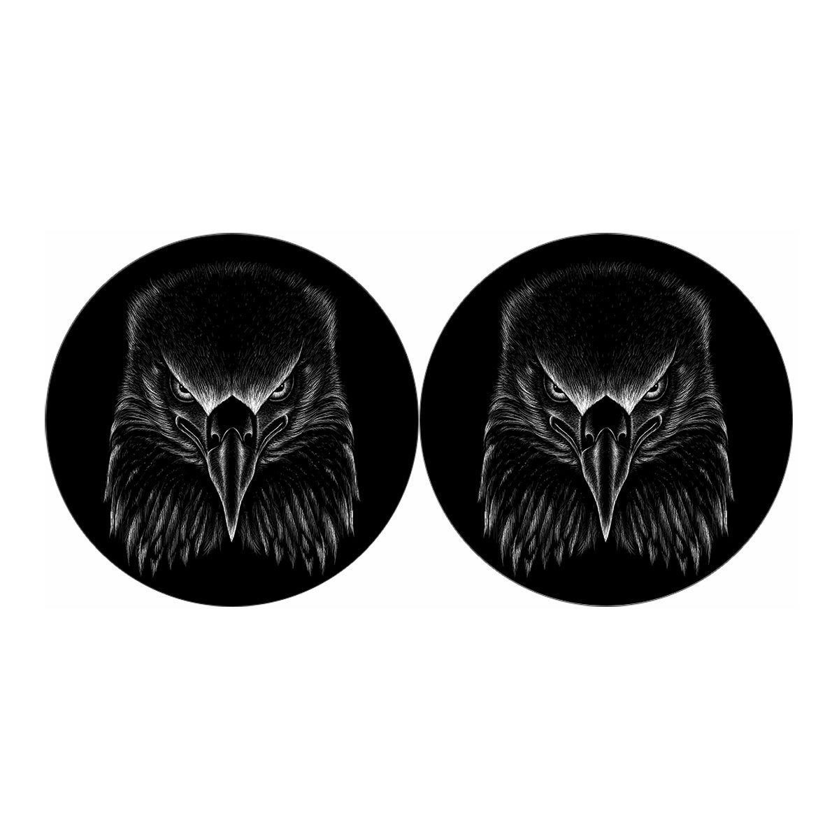 Black And White Eagle Print Car Coasters