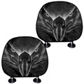 Black And White Eagle Print Car Headrest Covers