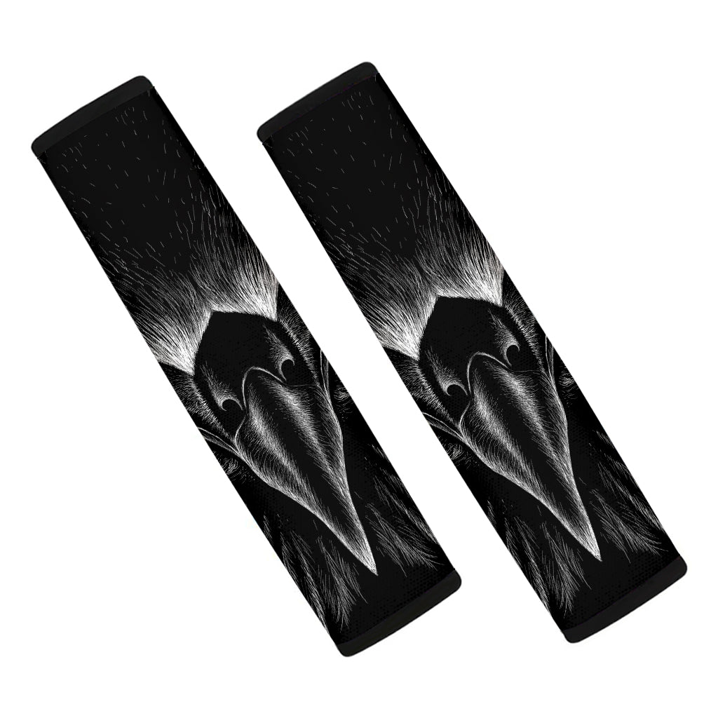 Black And White Eagle Print Car Seat Belt Covers