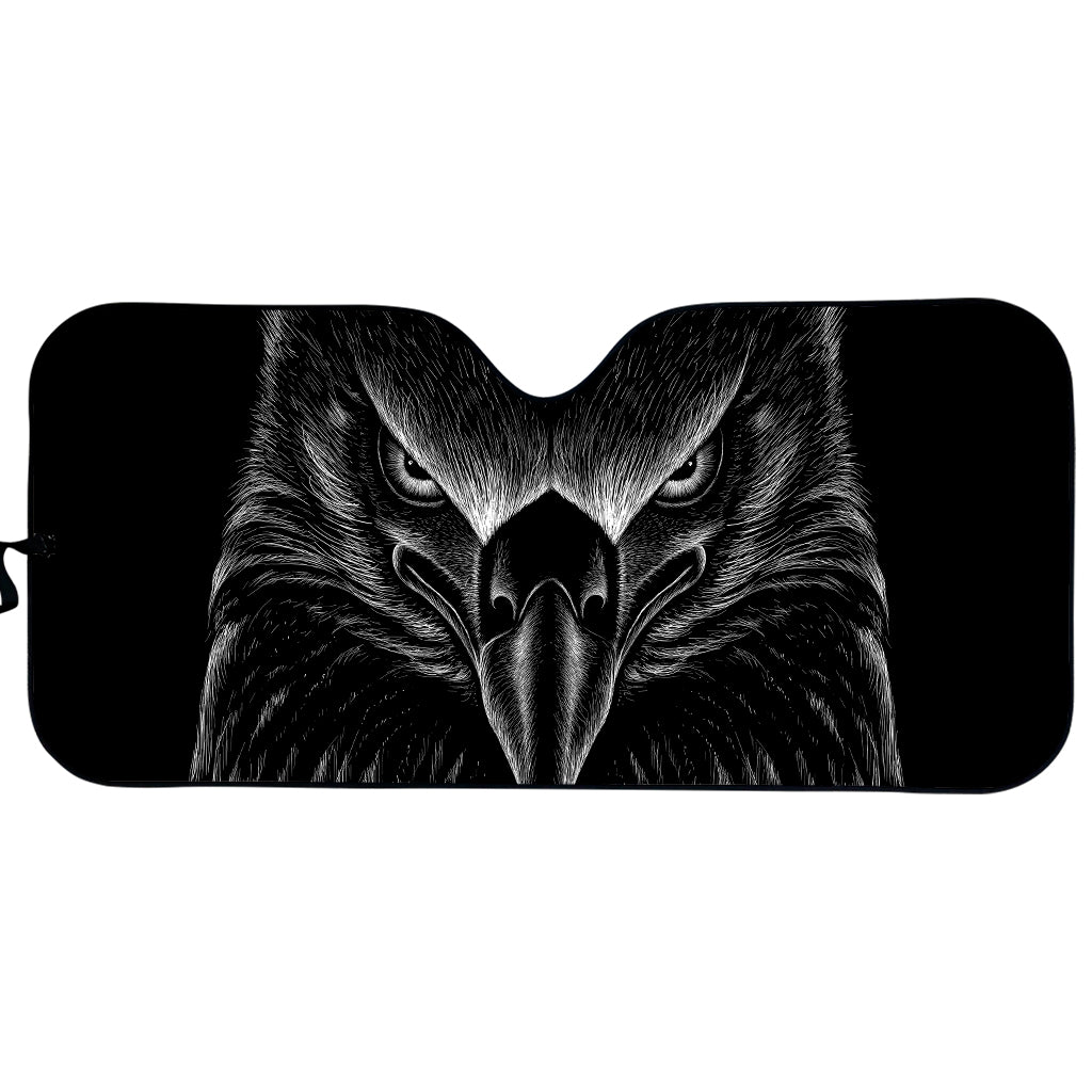 Black And White Eagle Print Car Sun Shade