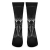 Black And White Eagle Print Crew Socks