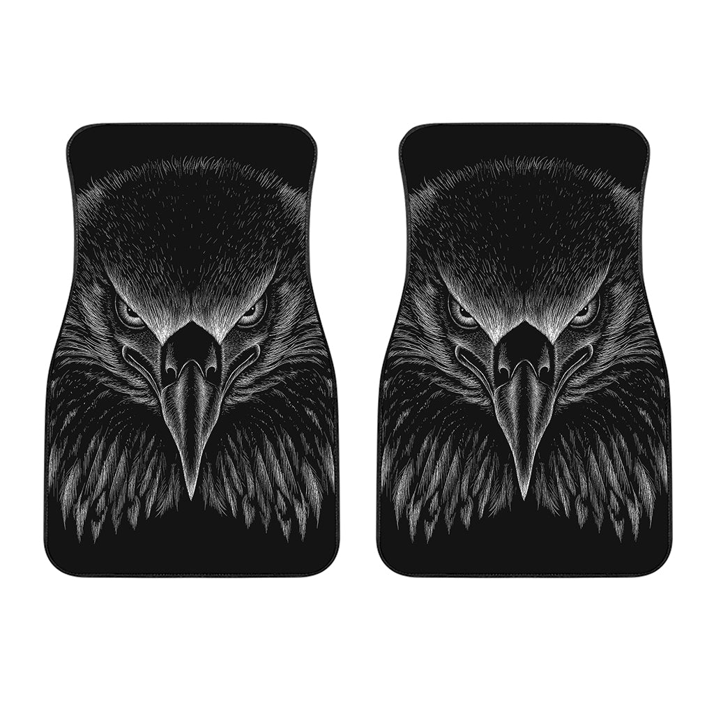Black And White Eagle Print Front Car Floor Mats