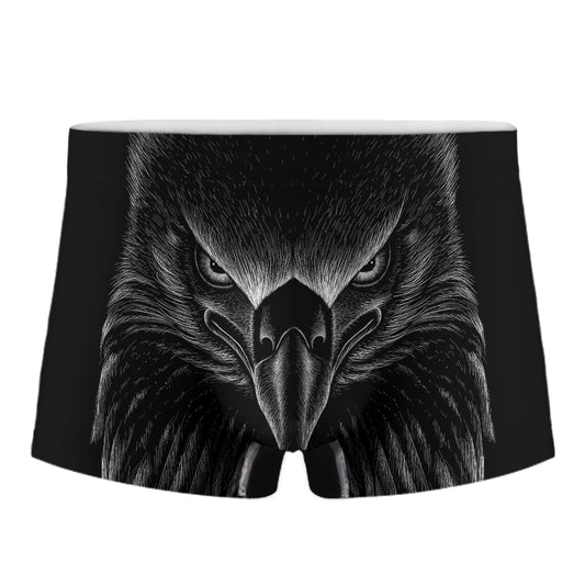 Black And White Eagle Print Men's Boxer Briefs