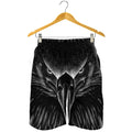 Black And White Eagle Print Men's Shorts