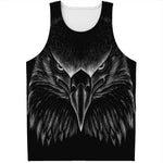 Black And White Eagle Print Men's Tank Top