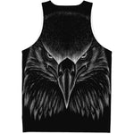 Black And White Eagle Print Men's Tank Top