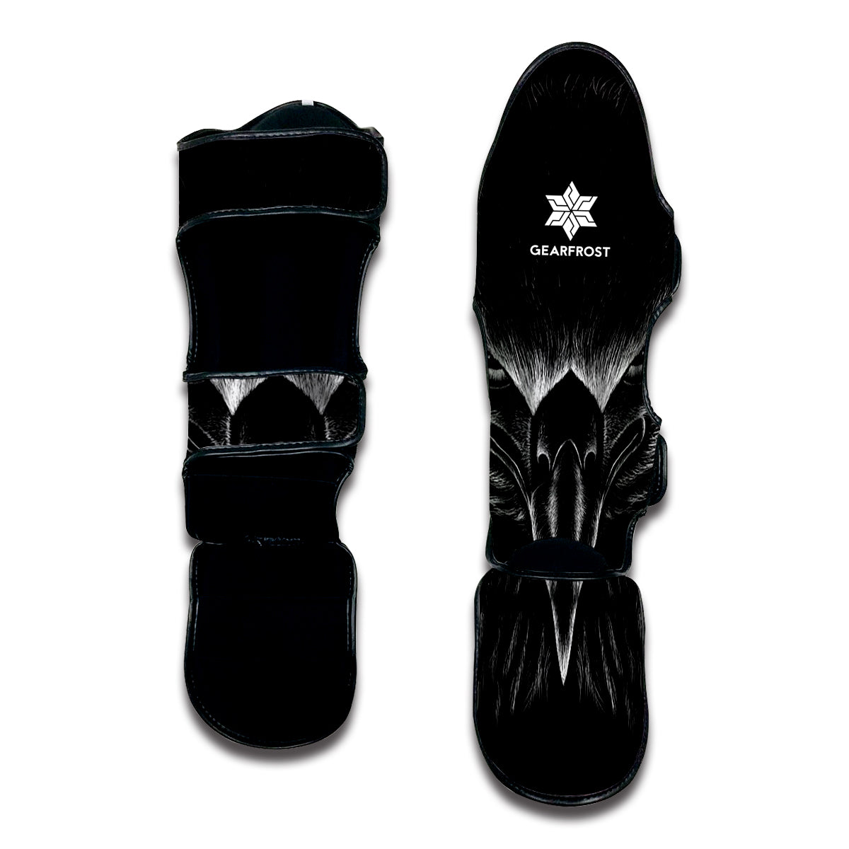 Black And White Eagle Print Muay Thai Shin Guard