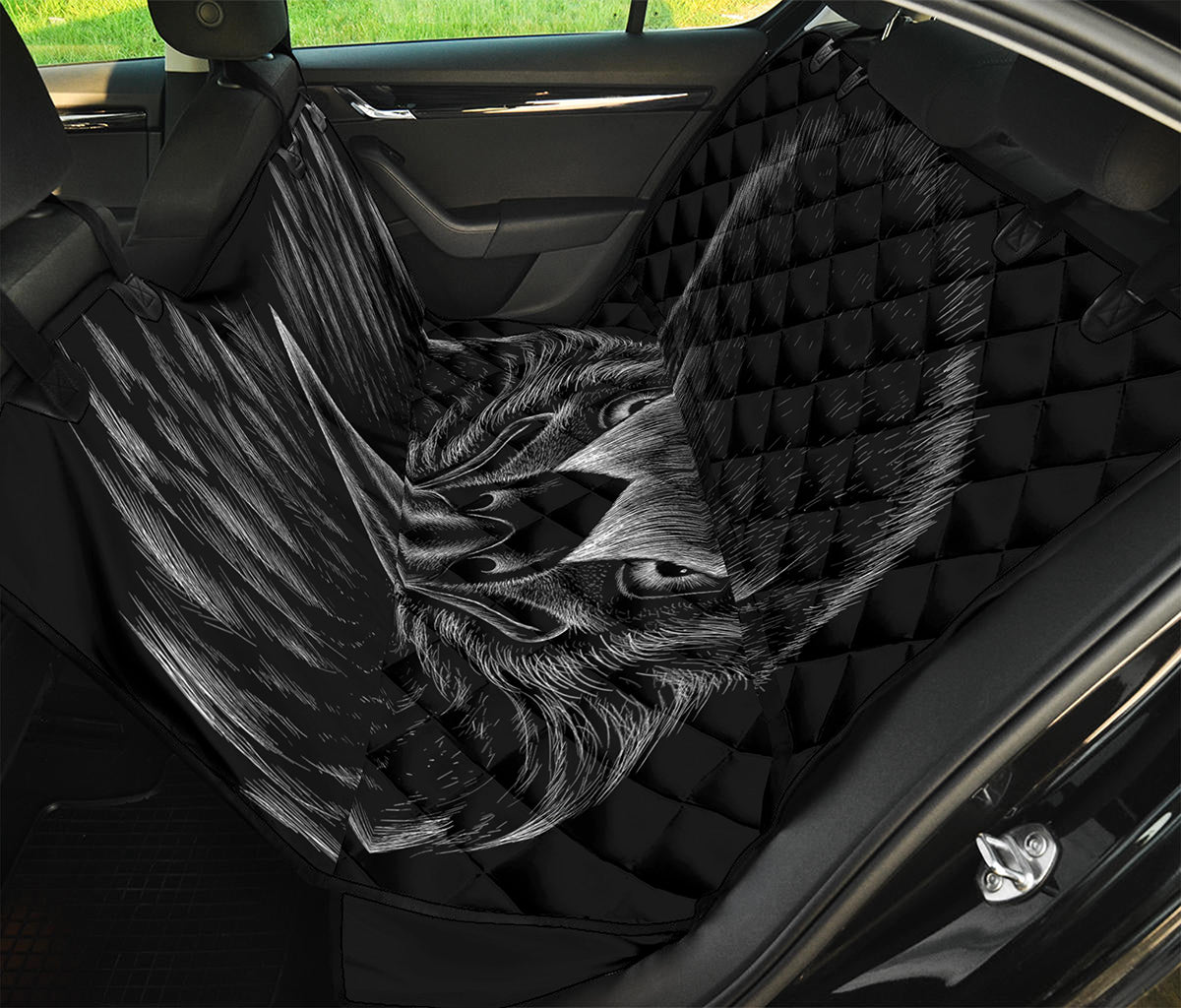 Black And White Eagle Print Pet Car Back Seat Cover