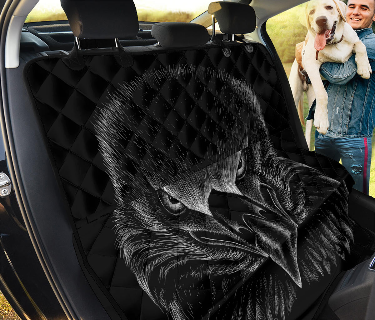 Black And White Eagle Print Pet Car Back Seat Cover
