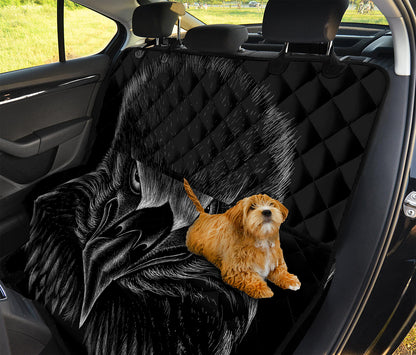 Black And White Eagle Print Pet Car Back Seat Cover