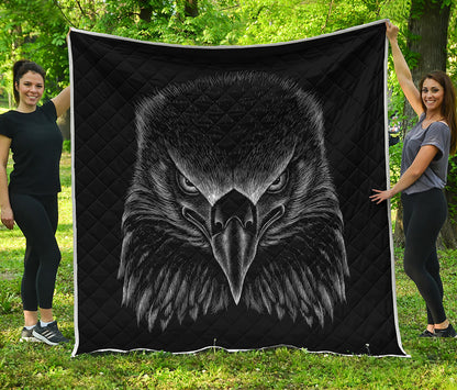 Black And White Eagle Print Quilt