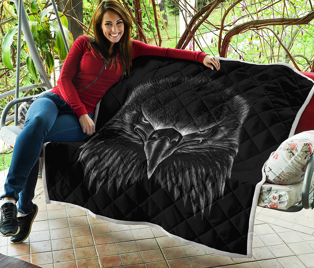 Black And White Eagle Print Quilt
