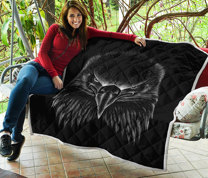 Black And White Eagle Print Quilt