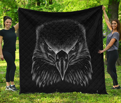Black And White Eagle Print Quilt