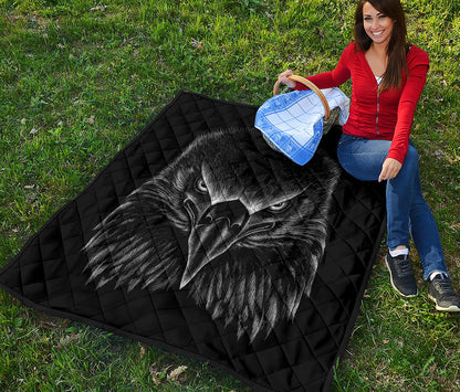 Black And White Eagle Print Quilt