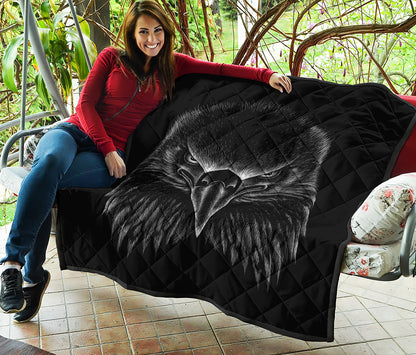 Black And White Eagle Print Quilt