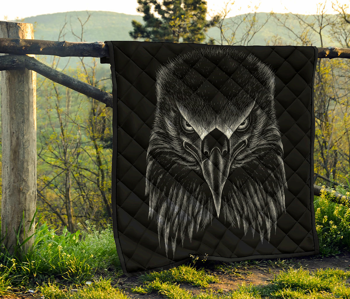Black And White Eagle Print Quilt