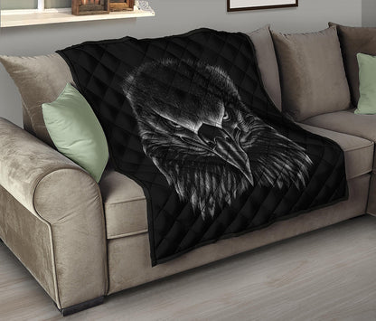 Black And White Eagle Print Quilt