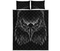 Black And White Eagle Print Quilt Bed Set
