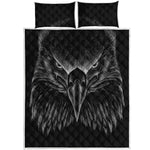 Black And White Eagle Print Quilt Bed Set