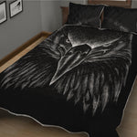 Black And White Eagle Print Quilt Bed Set