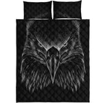 Black And White Eagle Print Quilt Bed Set
