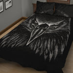 Black And White Eagle Print Quilt Bed Set