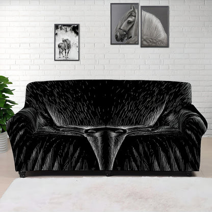 Black And White Eagle Print Sofa Cover