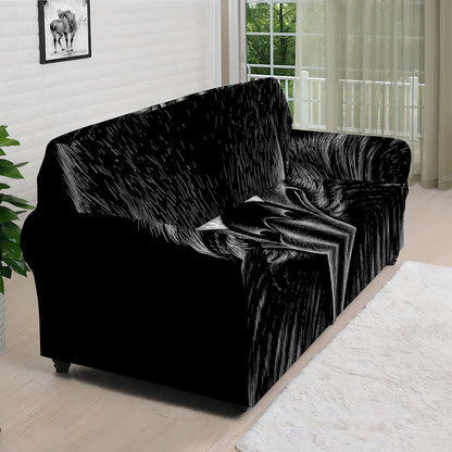 Black And White Eagle Print Sofa Cover