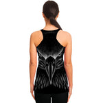 Black And White Eagle Print Women's Racerback Tank Top