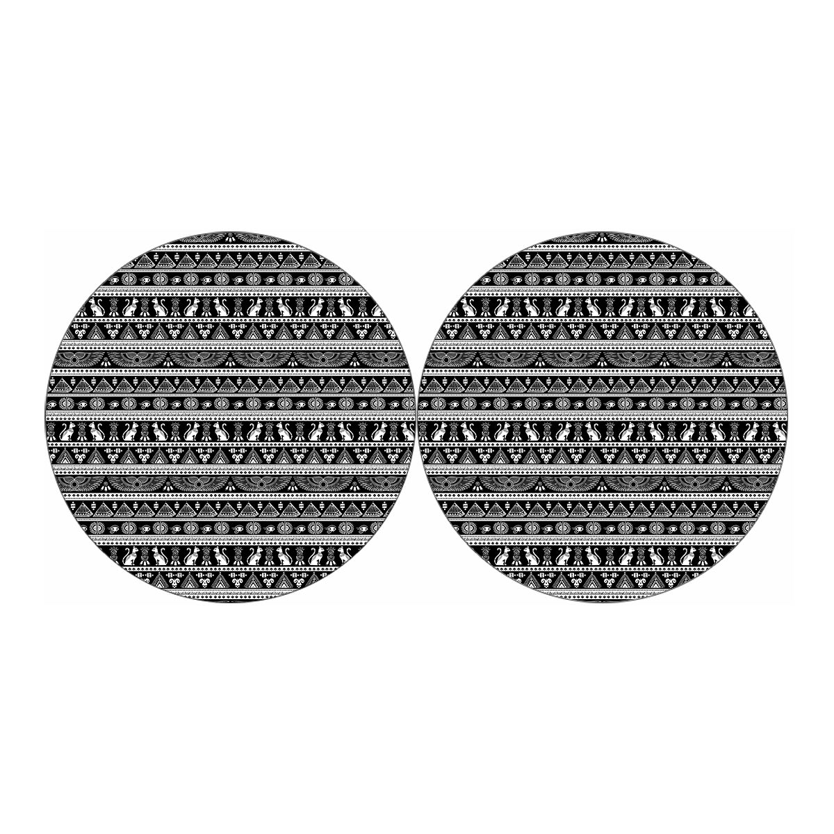 Black And White Egypt Pattern Print Car Coasters