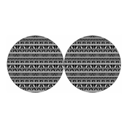 Black And White Egypt Pattern Print Car Coasters