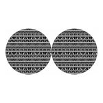 Black And White Egypt Pattern Print Car Coasters