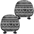 Black And White Egypt Pattern Print Car Headrest Covers