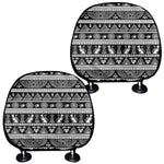 Black And White Egypt Pattern Print Car Headrest Covers
