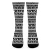 Black And White Egypt Pattern Print Crew Socks