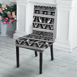 Black And White Egypt Pattern Print Dining Chair Slipcover