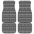 Black And White Egypt Pattern Print Front and Back Car Floor Mats