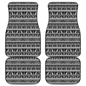 Black And White Egypt Pattern Print Front and Back Car Floor Mats